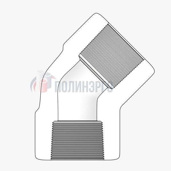  Отвод резьбовой 45° 3/8 DN 10  THRD NPT-F ASTM A105 ASME B16.11 - фото 2