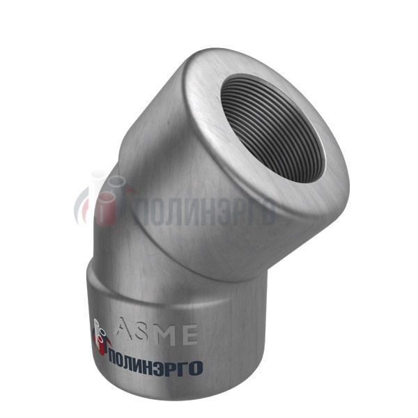 Каталог Отвод резьбовой 45° 1 DN 25  THRD NPT-F ASTM A182 ASME B16.11