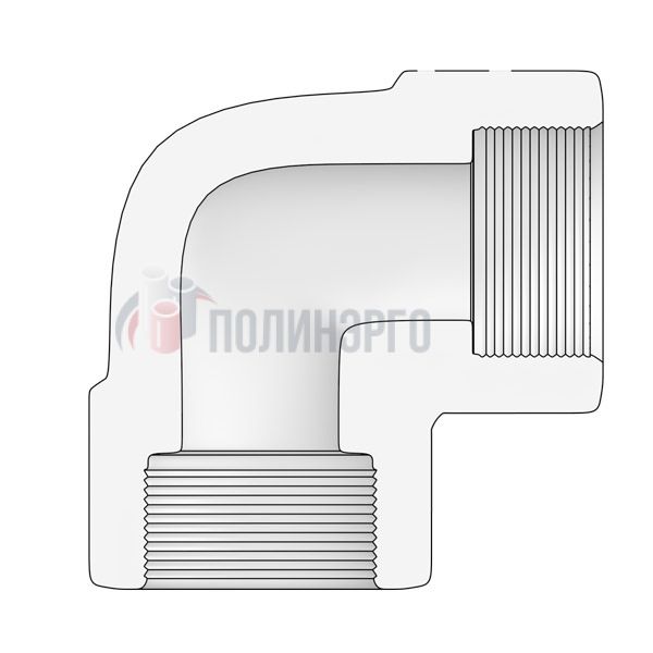  Отвод резьбовой 90° 1/8 DN 6  THRD NPT-F ASTM A350 ASME B16.11 - фото 2