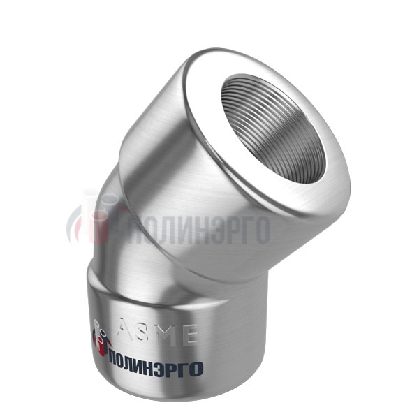 Каталог Отвод резьбовой нержавеющий 45° 3" CL2000 NPT-F ASME B16.11