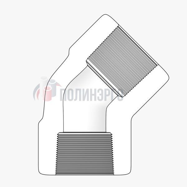  Отвод резьбовой 45° 1/4 DN 8  THRD NPT-F ASTM A182 ASME B16.11 - фото 2